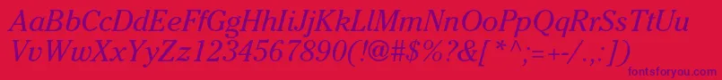 CheltenhamstdBookitalic Font – Purple Fonts on Red Background