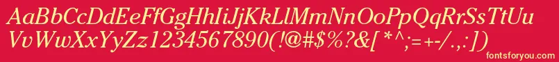 フォントCheltenhamstdBookitalic – 黄色の文字、赤い背景