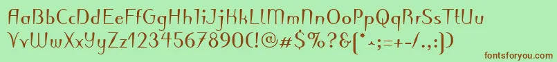 PuritasLtBold Font – Brown Fonts on Green Background