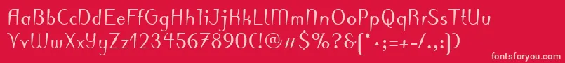 PuritasLtBold Font – Pink Fonts on Red Background