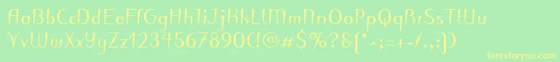 PuritasLtBold Font – Yellow Fonts on Green Background