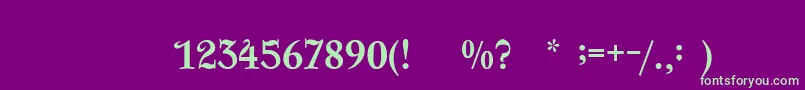 FairyQueen-Schriftart – Grüne Schriften auf violettem Hintergrund