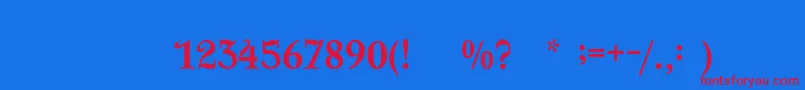 FairyQueen-Schriftart – Rote Schriften auf blauem Hintergrund