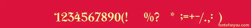 FairyQueen Font – Yellow Fonts on Red Background