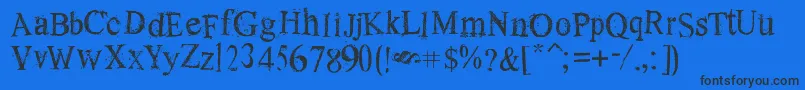 OldDreams-Schriftart – Schwarze Schriften auf blauem Hintergrund