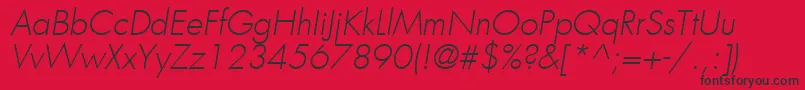 KudosLightSsiLightItalic Font – Black Fonts on Red Background