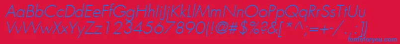 KudosLightSsiLightItalic Font – Blue Fonts on Red Background