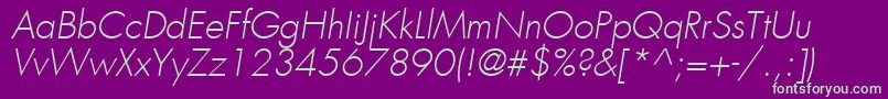 KudosLightSsiLightItalic Font – Green Fonts on Purple Background