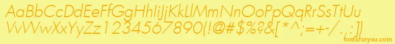 KudosLightSsiLightItalic Font – Orange Fonts on Yellow Background