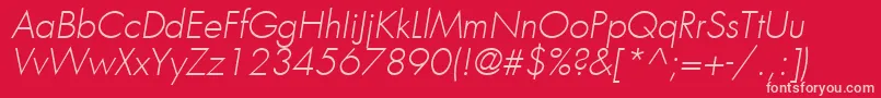 フォントKudosLightSsiLightItalic – 赤い背景にピンクのフォント