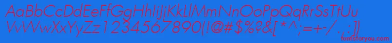 KudosLightSsiLightItalic Font – Red Fonts on Blue Background
