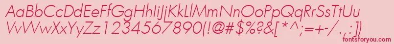 KudosLightSsiLightItalic Font – Red Fonts on Pink Background