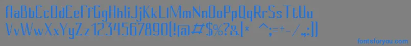 フォントConyregular – 灰色の背景に青い文字