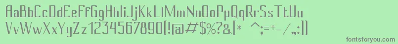 フォントConyregular – 緑の背景に灰色の文字