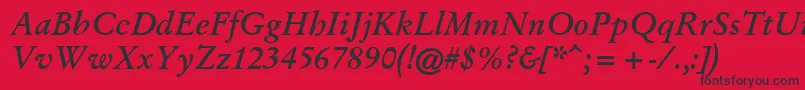 GaryowenBolditalic Font – Black Fonts on Red Background