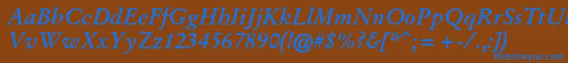GaryowenBolditalic Font – Blue Fonts on Brown Background