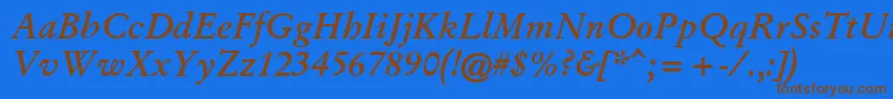 GaryowenBolditalic Font – Brown Fonts on Blue Background