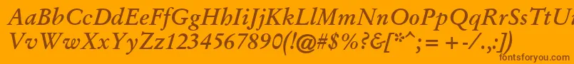 GaryowenBolditalic Font – Brown Fonts on Orange Background