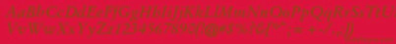 GaryowenBolditalic Font – Brown Fonts on Red Background