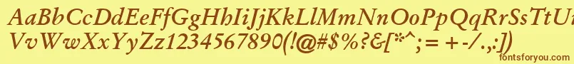 GaryowenBolditalic Font – Brown Fonts on Yellow Background