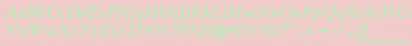 GaryowenBolditalic Font – Green Fonts on Pink Background