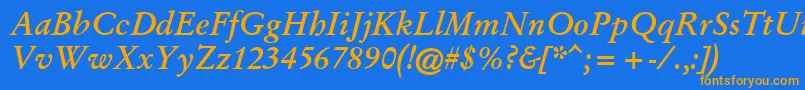 GaryowenBolditalic Font – Orange Fonts on Blue Background