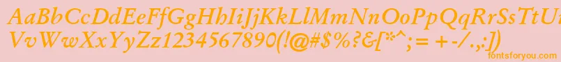 GaryowenBolditalic Font – Orange Fonts on Pink Background