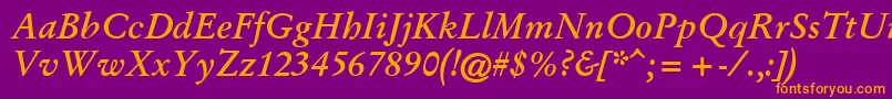 GaryowenBolditalic Font – Orange Fonts on Purple Background