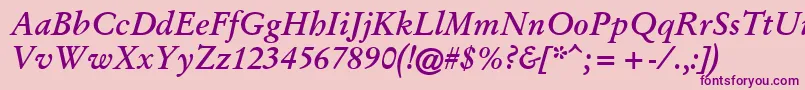 GaryowenBolditalic Font – Purple Fonts on Pink Background