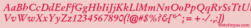 GaryowenBolditalic Font – Red Fonts on Pink Background