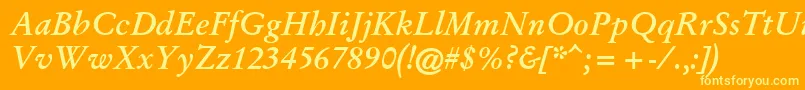 GaryowenBolditalic Font – Yellow Fonts on Orange Background