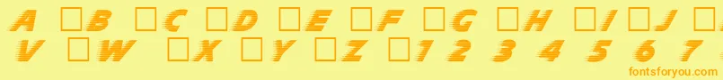 Slp-Schriftart – Orangefarbene Schriften auf gelbem Hintergrund