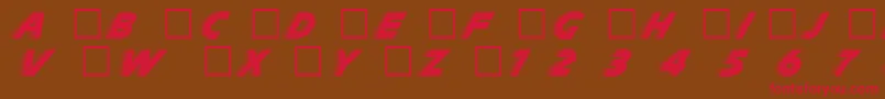 フォントSlp – 赤い文字が茶色の背景にあります。