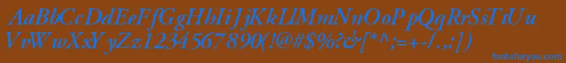 GaramondsskBoldItalic Font – Blue Fonts on Brown Background