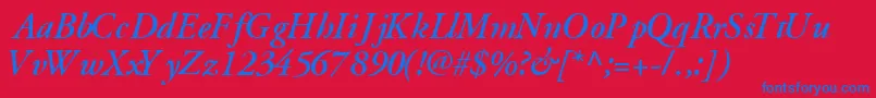 GaramondsskBoldItalic Font – Blue Fonts on Red Background