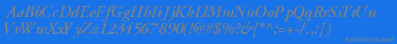 GaramondsskBoldItalic Font – Gray Fonts on Blue Background