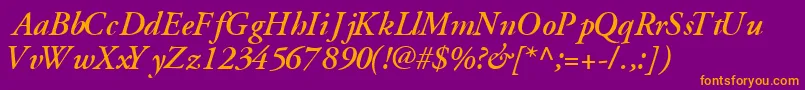 GaramondsskBoldItalic Font – Orange Fonts on Purple Background