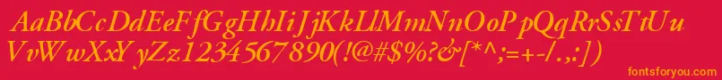 GaramondsskBoldItalic Font – Orange Fonts on Red Background
