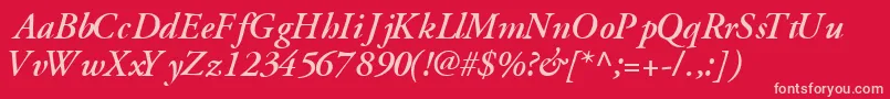 GaramondsskBoldItalic Font – Pink Fonts on Red Background