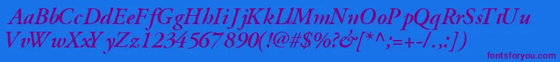 GaramondsskBoldItalic Font – Purple Fonts on Blue Background