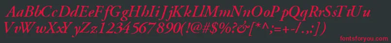 GaramondsskBoldItalic Font – Red Fonts on Black Background