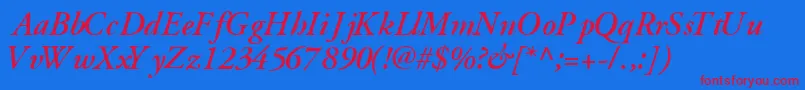 GaramondsskBoldItalic Font – Red Fonts on Blue Background