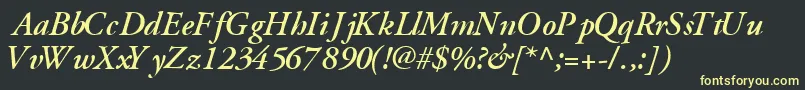 GaramondsskBoldItalic Font – Yellow Fonts on Black Background