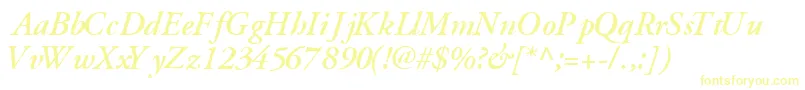 GaramondsskBoldItalic Font – Yellow Fonts on White Background