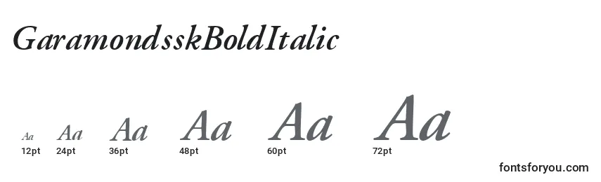 GaramondsskBoldItalic Font Sizes