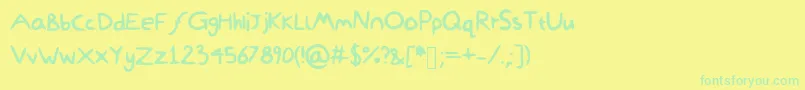 fuente DamiWasHere – Fuentes Verdes Sobre Fondo Amarillo