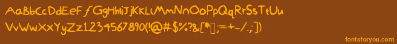 More about DamiWasHere Font DamiWasHere Font – Orange Fonts on Brown Background