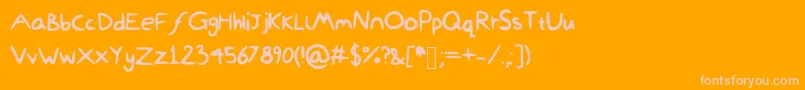 DamiWasHere Font – Pink Fonts on Orange Background