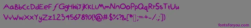 Шрифт DamiWasHere – фиолетовые шрифты на сером фоне