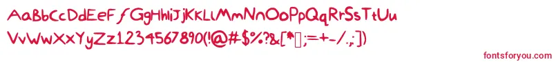 DamiWasHere Font – Red Fonts on White Background